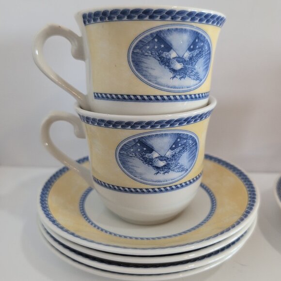 Set Of 5 Churchill American Heritage Millennium Collection Cups & Saucers VTG - Picture 4 of 7